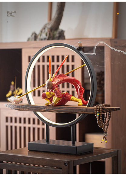 Wukong Tea Pet LED Light Incense Holder Set Black Myth