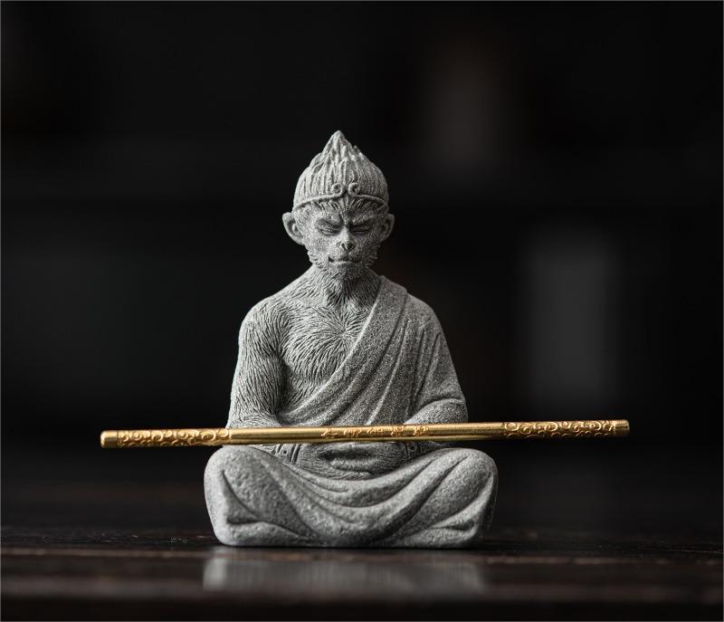 Wukong Blue Sandstone Tea Pet Ornament Black Myth 2 Styles