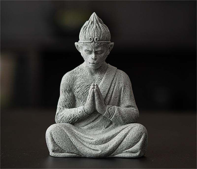 Wukong Blue Sandstone Tea Pet Ornament Black Myth 2 Styles