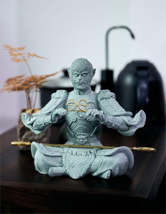 Wukong Sandstone Tea Pet Ornament Black Myth S/M/L
