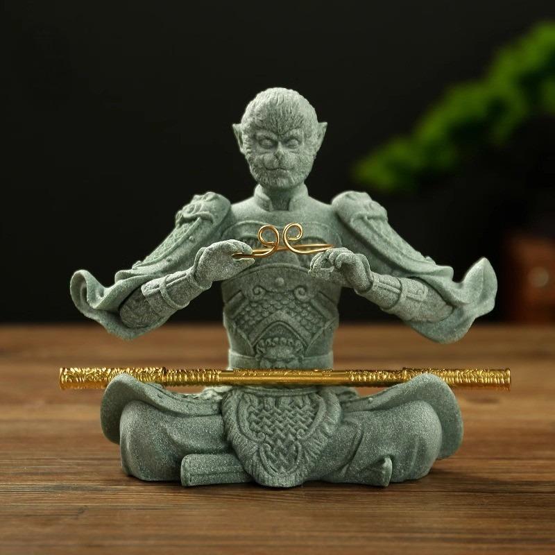 Wukong Sandstone Tea Pet Ornament Black Myth S/M/L