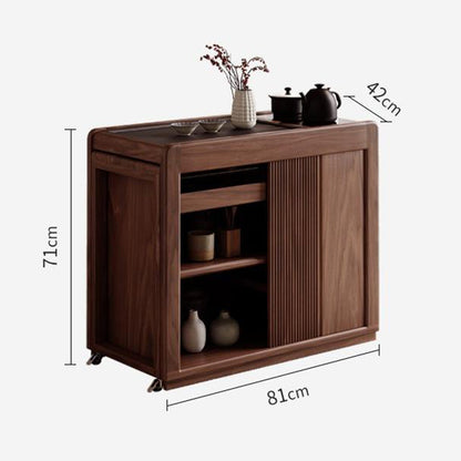 Walnut Tea Table Extendable 140cm | Smart Induction & Wheels