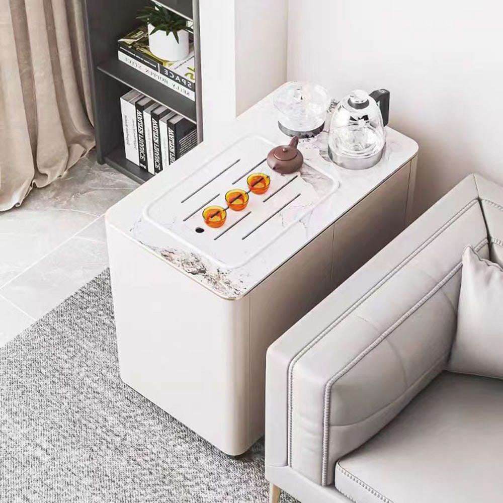Rock Slab Movable Tea Table With Smart Kettle & Sterilizer | 360° Wheels