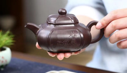 Authentic Yixing Purple Clay Square Teapot 270ml Certificate