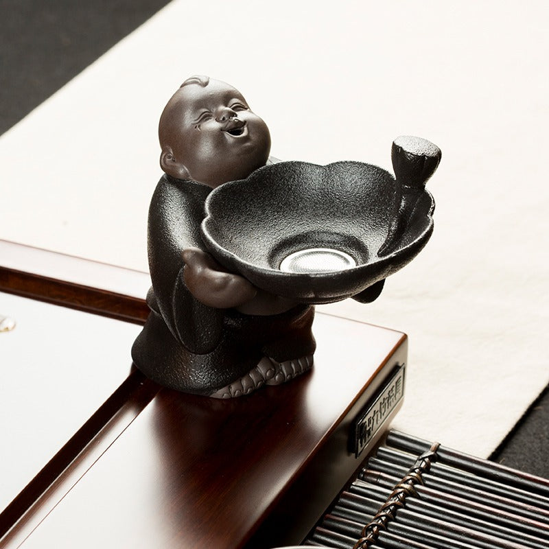 Tea Strainer Ceramic Smiling Buddha – Gongfu Loose Leaf Filter