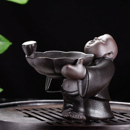 Tea Strainer Ceramic Smiling Buddha – Gongfu Loose Leaf Filter
