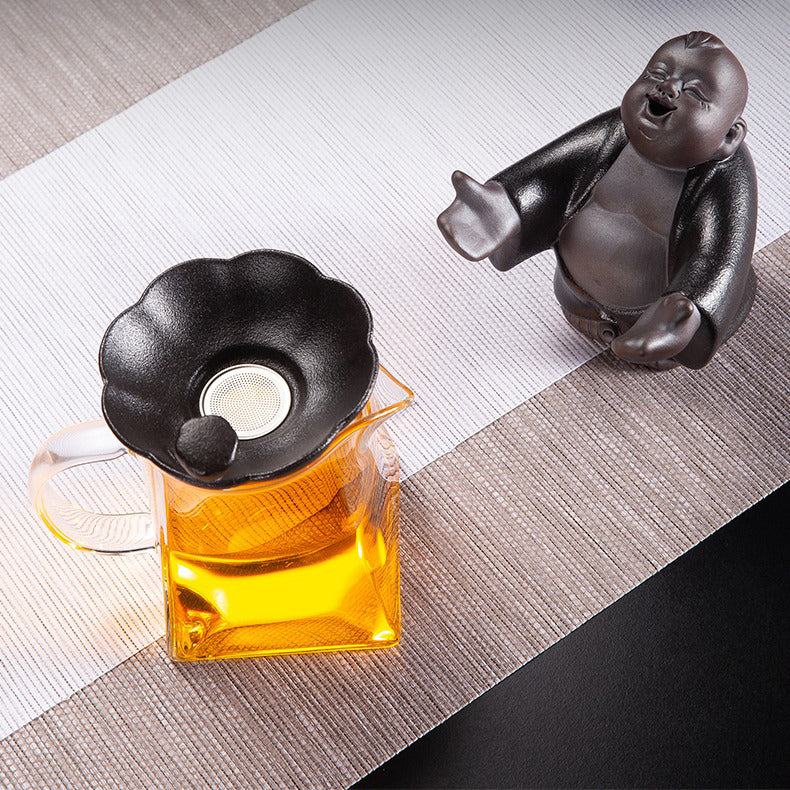 Tea Strainer Ceramic Smiling Buddha – Gongfu Loose Leaf Filter