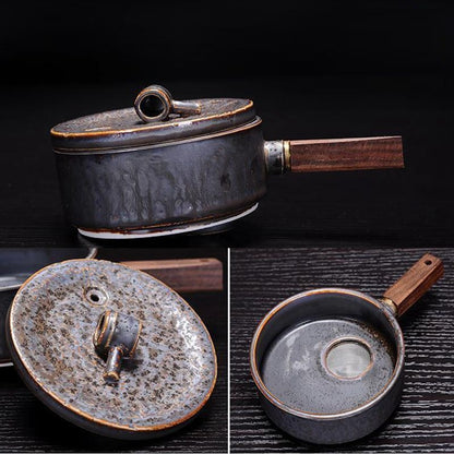 Automatic Stone Mill Tea Set Dehua Mineral Clay 10-Piece