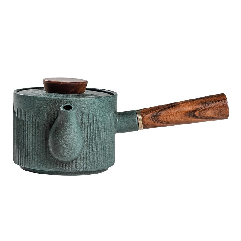 Japanese Tea Set Cyan Stone Glaze 13-Piece Gongfu Ceremony