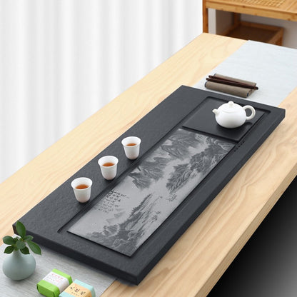 Gongfu Tea Tray | Black Stone Landscape Natural Texture