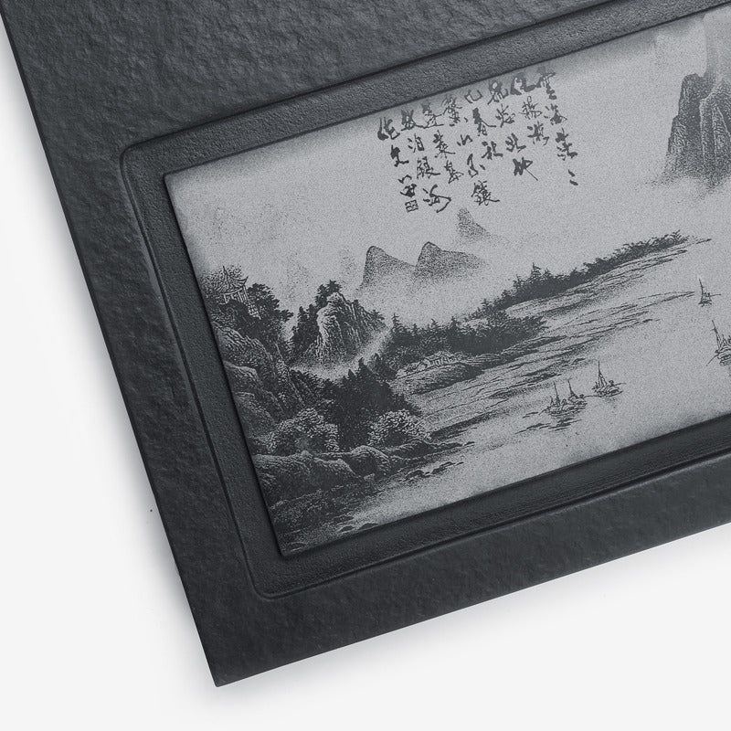 Gongfu Tea Tray | Black Stone Landscape Natural Texture