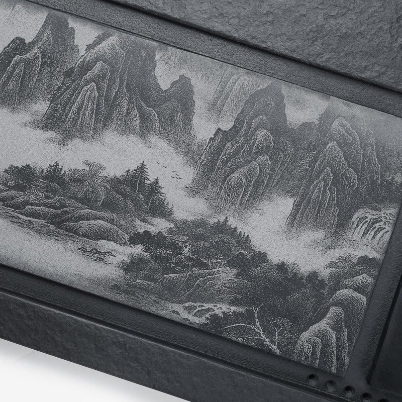 Gongfu Tea Tray | Black Stone Landscape Natural Texture
