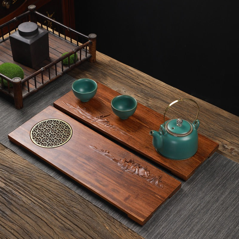 Gongfu Tea Tray | Wood & Copper Drainage Tea Board