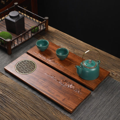 Gongfu Tea Tray | Wood & Copper Drainage Tea Board