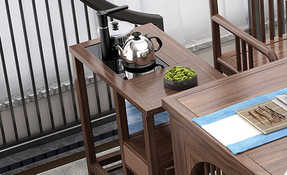 Gongfu Tea Table Sassafras Wood Set with Chairs