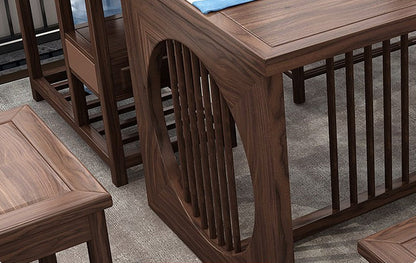 Gongfu Tea Table Sassafras Wood Set with Chairs
