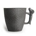 Tea Cup Dog Handle Coarse Pottery Japanese Style 85ml Clay