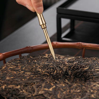 Gongfu Tea Ceremony Tool Set Copper Wood 6-Piece