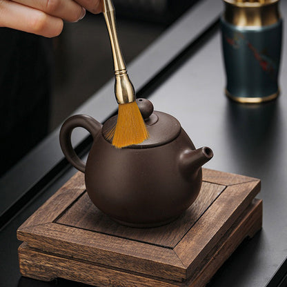 Gongfu Tea Ceremony Tool Set Copper Wood 6-Piece