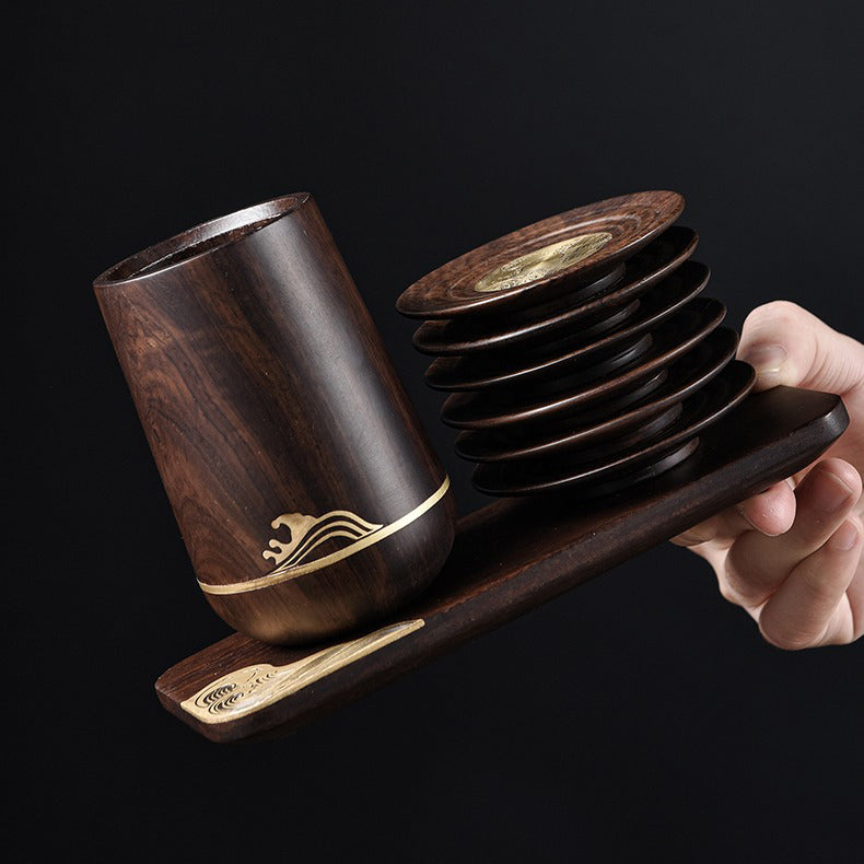 Gong Fu Tea Set — Ebony Tools, Cup & Incense Holder