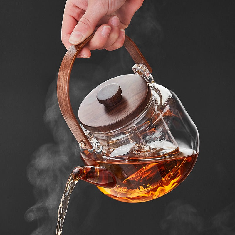 Borosilicate Glass Teapot Steam Infuser Large 1100ml