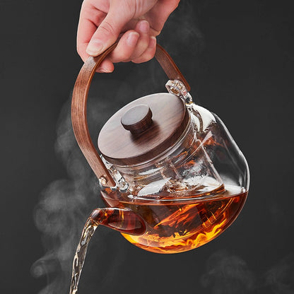 Borosilicate Glass Teapot Steam Infuser Large 1100ml