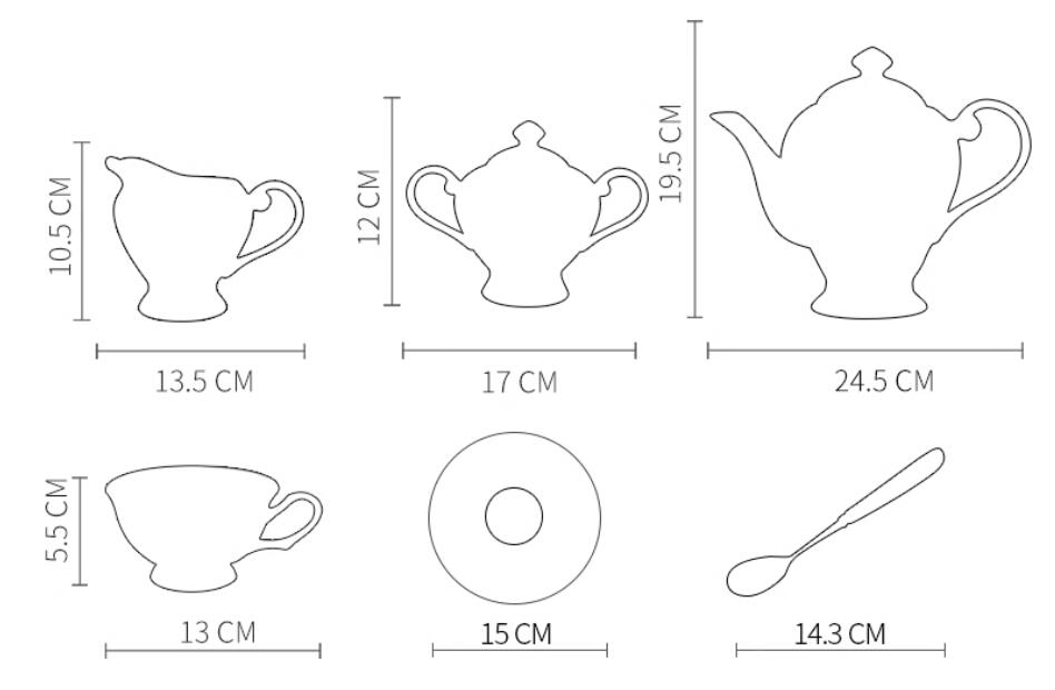 Bone China Tea Set Pink Birds Vintage 6 Cups Teapot Creamer