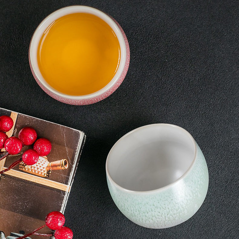 Gongfu Tea Cups Set of 4 Kiln Glaze – 120ml 4 Colors Kaolin