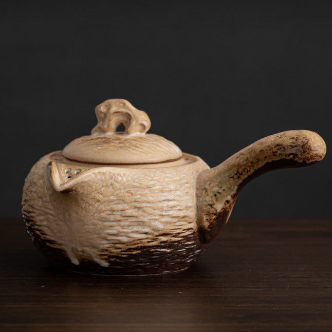 Clay Tea Set with Charcoal Stove Open Flame Teapot Handcrafted