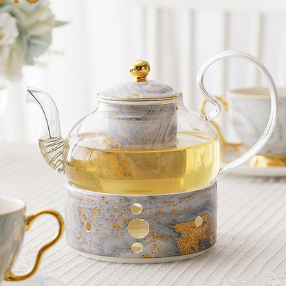 English Tea Set for 4 – Glass & Ceramic Afternoon Tea Set