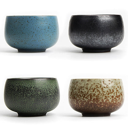 Gongfu Tea Cups Set of 2 Lava Stone Zen – 95ml Pottery