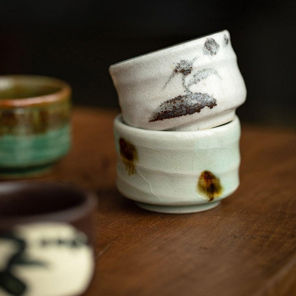 Ceramic Tea Cup Set – Mino Ware Yuugiri Evening Mist Hand-Painted