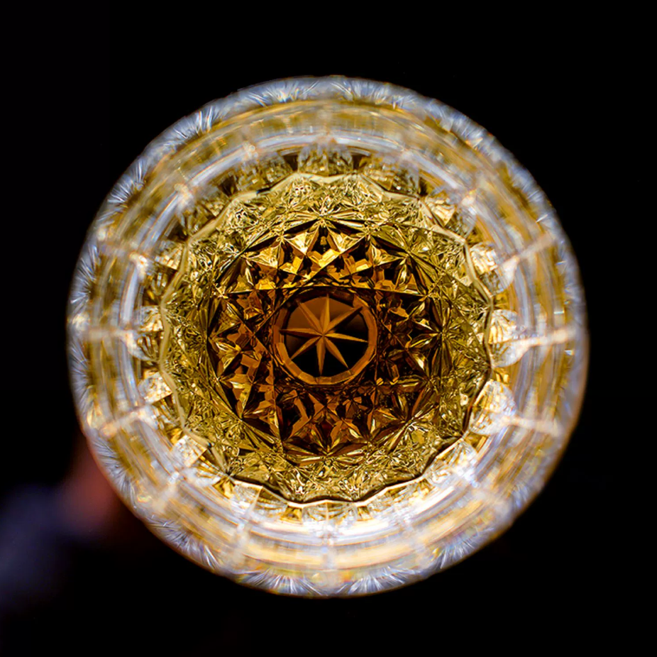 Whiskey Glass Edo Kiriko Multi-Color Cut Crystal Tumbler Set