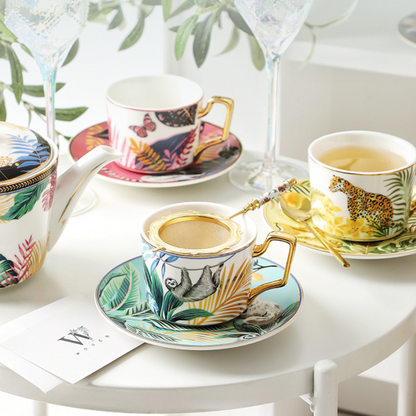 Ceramic Tea Set Gift – Rainforest Theme Teapot & Cup Set