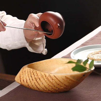 Bamboo Cha He Tea Holder – Hand-Carved Bamboo Root Tea Scoop | Gongfu Tea Ceremony Utensil, 7"-10"