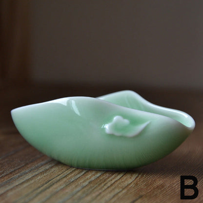 Longquan Celadon Ice Crack Cha He Tea Holder, 5 Styles