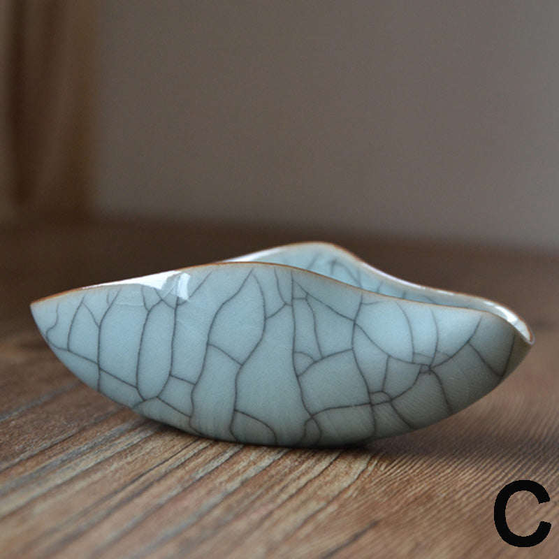 Longquan Celadon Ice Crack Cha He Tea Holder, 5 Styles