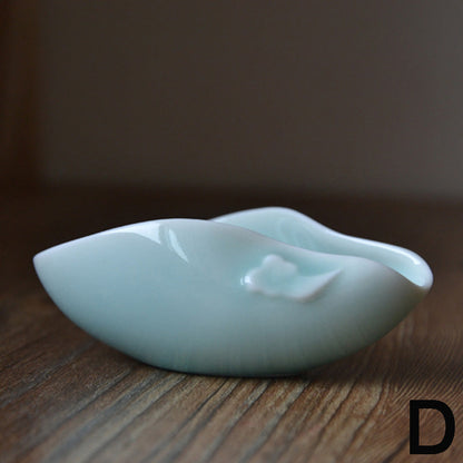 Longquan Celadon Ice Crack Cha He Tea Holder, 5 Styles
