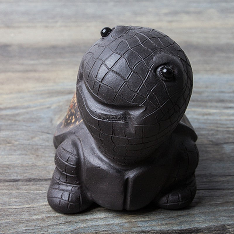Handmade Purple Clay Tortoise Tea Pet | Longevity