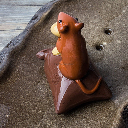 Tea Pet Purple Clay Mouse Wealth Zisha Gongfu Decor