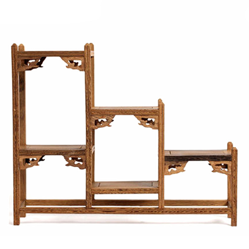Solid Wood Teapot Stand Staircase | Natural Log Display