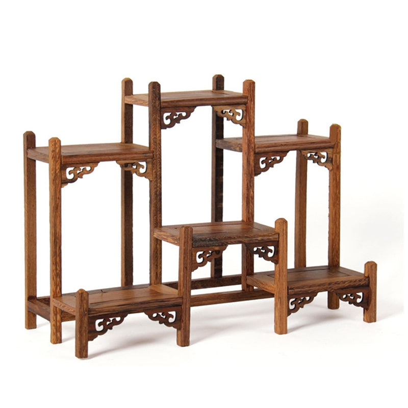 Solid Wood Teapot Display Stand | Antique Curio Shelf