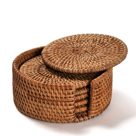 Rattan Tea Cup Stand Vietnamese Autumn Cane, Handwoven