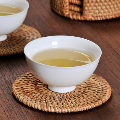 Rattan Tea Cup Stand Vietnamese Autumn Cane, Handwoven