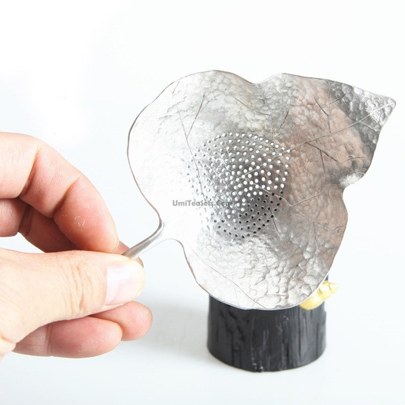 Tea Strainer with Holder Leaf Design – Tin or Clay 2 Styles