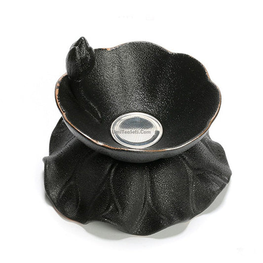 Tea Strainer with Holder Coarse Pottery Vintage Loose Leaf