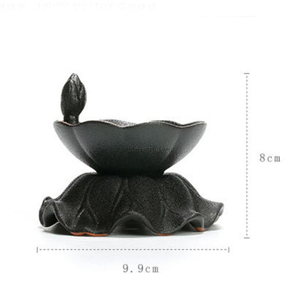 Tea Strainer with Holder Coarse Pottery Vintage Loose Leaf