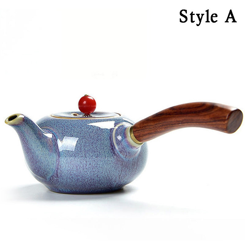 Agate Lid Teapot Japanese Pottery Clay Sado 200ml