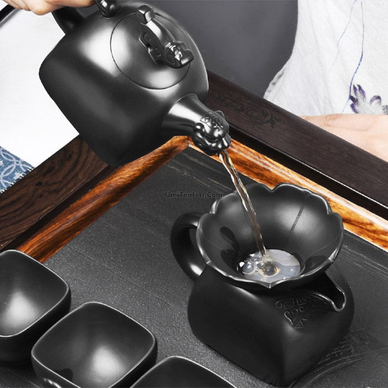 Purple Clay Lotus Tea Strainer Black Clay Gongfu