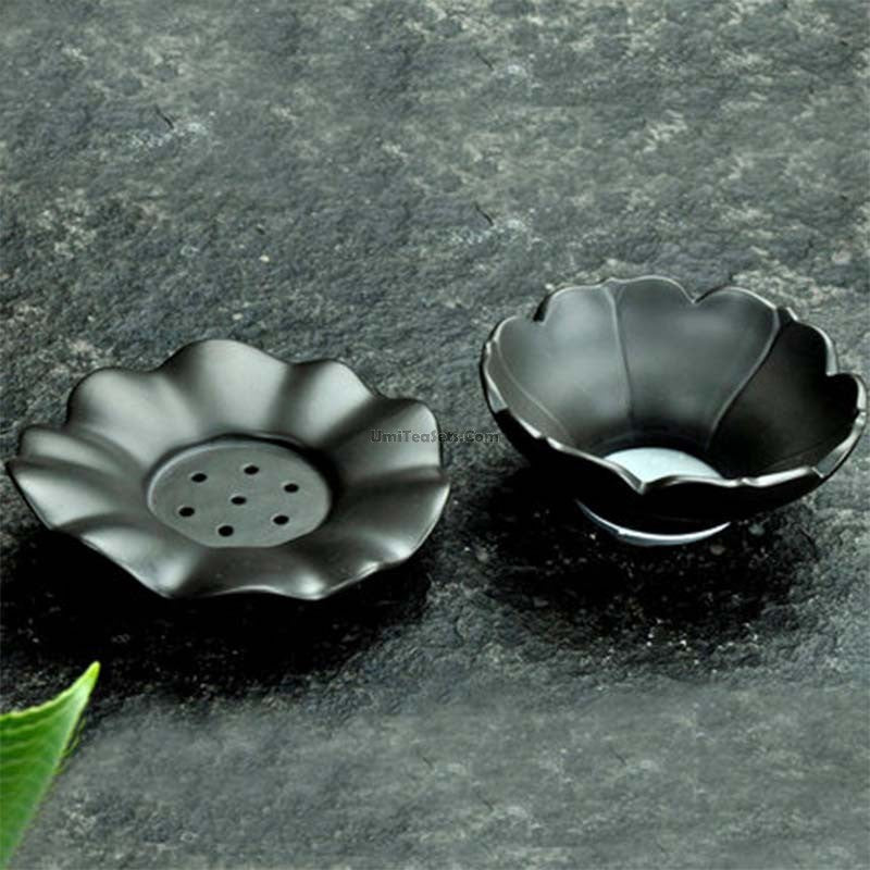 Purple Clay Lotus Tea Strainer Black Clay Gongfu